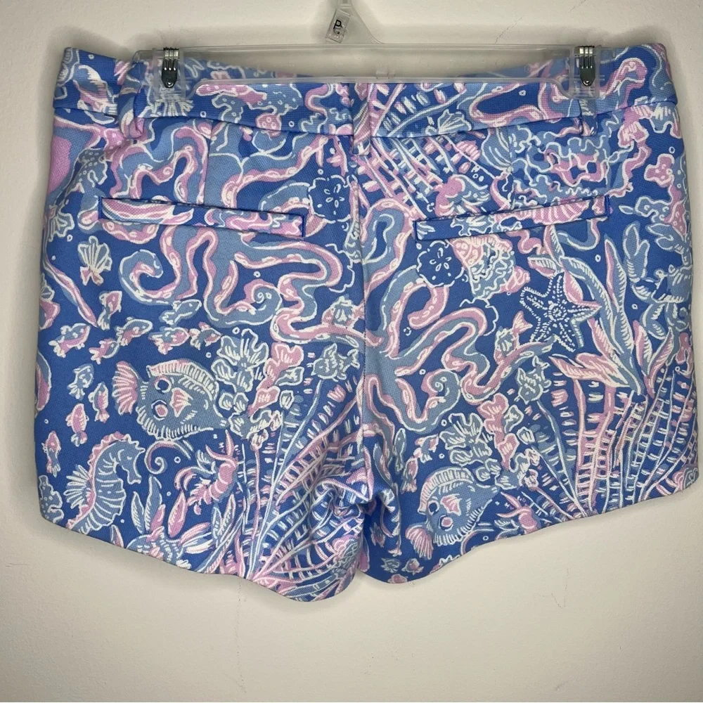 Lilly Pulitzer Callahan Knit Shorts Boca Blue Sea What I Sea A8‎